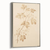 Vintage Botanical Art Prints – Soft Beige Leaf Illustration