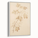Vintage Botanical Art Prints – Soft Beige Leaf Illustration