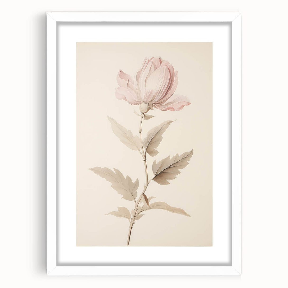 Vintage Botanical Art Prints – Soft Pink Flower Illustration