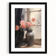 Vintage Botanical Art Prints – Soft Peach Floral Vase Illustration