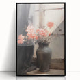 Vintage Botanical Art Prints – Soft Peach Floral Vase Illustration
