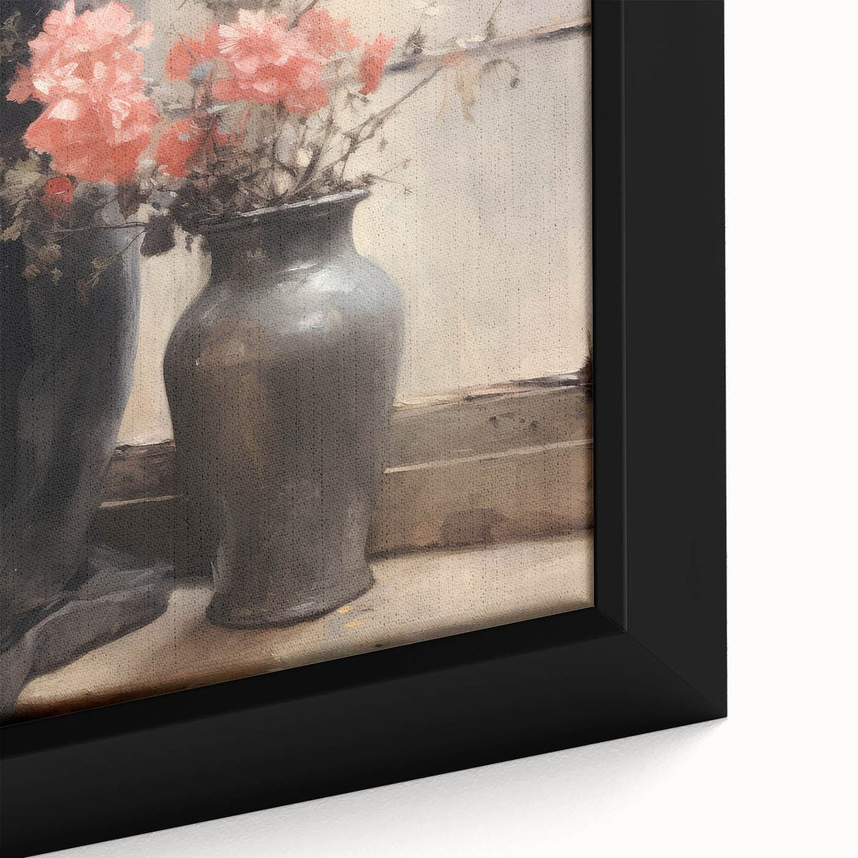 Vintage Botanical Art Prints – Soft Peach Floral Vase Illustration