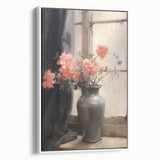 Vintage Botanical Art Prints – Soft Peach Floral Vase Illustration