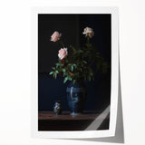 Vintage Botanical Art Prints – Elegant Rose Vase Illustration