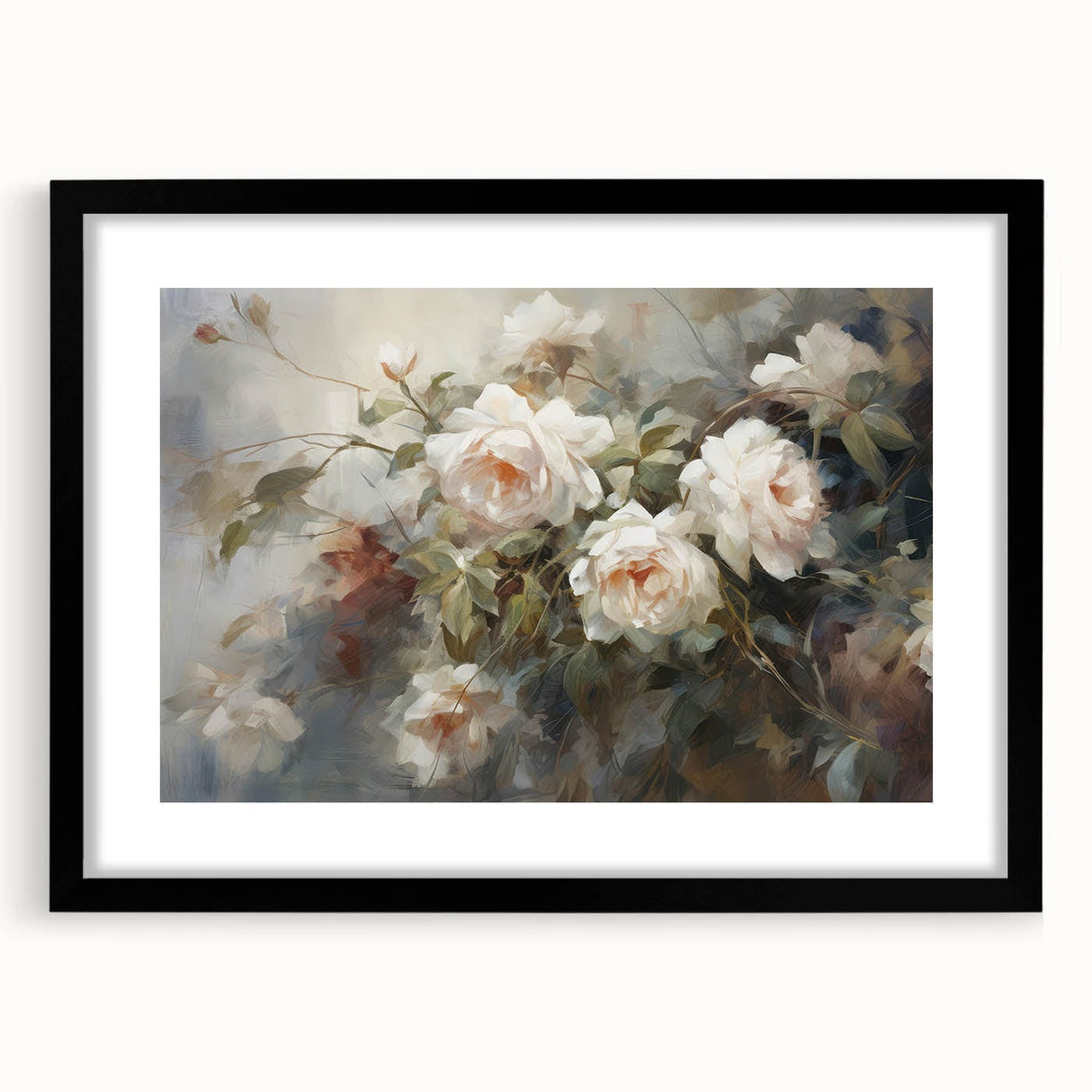Vintage Botanical Art Prints – Soft Pink Roses Illustration
