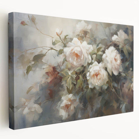 Vintage Botanical Art Prints – Soft Pink Roses Illustration