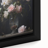 Vintage Botanical Art Prints – Soft Pink Roses in Vase Illustration