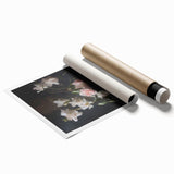 Vintage Botanical Art Prints – Soft Pink Roses in Vase Illustration