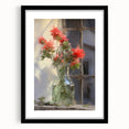 Vintage Botanical Art Prints – Red Flowers in Vase Illustration