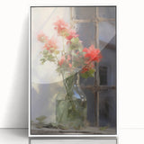 Vintage Botanical Art Prints – Red Flowers in Vase Illustration