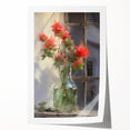 Vintage Botanical Art Prints – Red Flowers in Vase Illustration