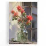 Vintage Botanical Art Prints – Red Flowers in Vase Illustration