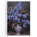 Vintage Botanical Art Prints – Blue Flowers in Vase Illustration