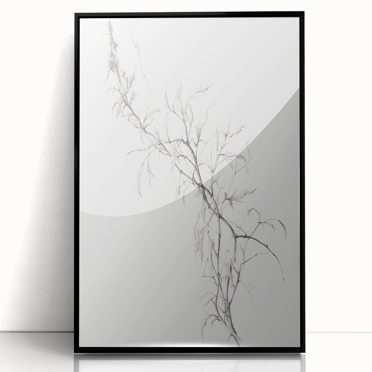 Vintage Botanical Art Prints – Delicate Branch Pencil Drawing