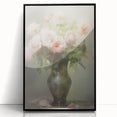 Vintage Botanical Art Prints – Soft Pink Roses in Vase Illustration