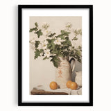 Vintage Botanical Art Prints – White Flowers in Pitcher Illustration