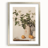 Vintage Botanical Art Prints – White Flowers in Pitcher Illustration