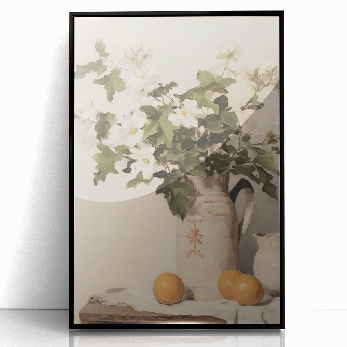 Vintage Botanical Art Prints – White Flowers in Pitcher Illustration