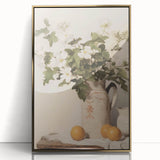 Vintage Botanical Art Prints – White Flowers in Pitcher Illustration