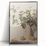 Vintage Botanical Art Prints – White Flowers in Pitcher Illustration