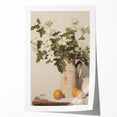 Vintage Botanical Art Prints – White Flowers in Pitcher Illustration