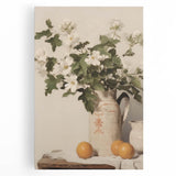 Vintage Botanical Art Prints – White Flowers in Pitcher Illustration