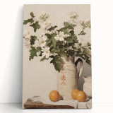 Vintage Botanical Art Prints – White Flowers in Pitcher Illustration