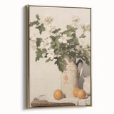 Vintage Botanical Art Prints – White Flowers in Pitcher Illustration