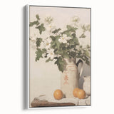 Vintage Botanical Art Prints – White Flowers in Pitcher Illustration