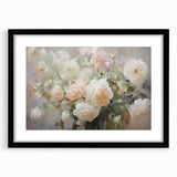 Vintage Botanical Art Prints – Soft Pink Roses in Vase Illustration