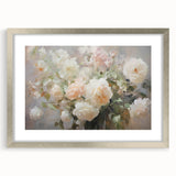 Vintage Botanical Art Prints – Soft Pink Roses in Vase Illustration