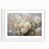 Vintage Botanical Art Prints – Soft Pink Roses in Vase Illustration