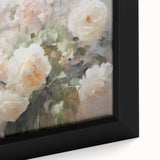 Vintage Botanical Art Prints – Soft Pink Roses in Vase Illustration