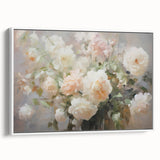 Vintage Botanical Art Prints – Soft Pink Roses in Vase Illustration