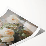 Vintage Botanical Art Prints – Soft Pink Roses in Vase Illustration