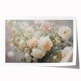 Vintage Botanical Art Prints – Soft Pink Roses in Vase Illustration