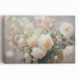 Vintage Botanical Art Prints – Soft Pink Roses in Vase Illustration