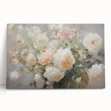 Vintage Botanical Art Prints – Soft Pink Roses in Vase Illustration