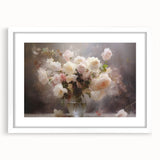 Vintage Botanical Art Prints – Soft Pink Roses in Vase Illustration