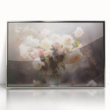 Vintage Botanical Art Prints – Soft Pink Roses in Vase Illustration