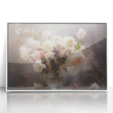 Vintage Botanical Art Prints – Soft Pink Roses in Vase Illustration