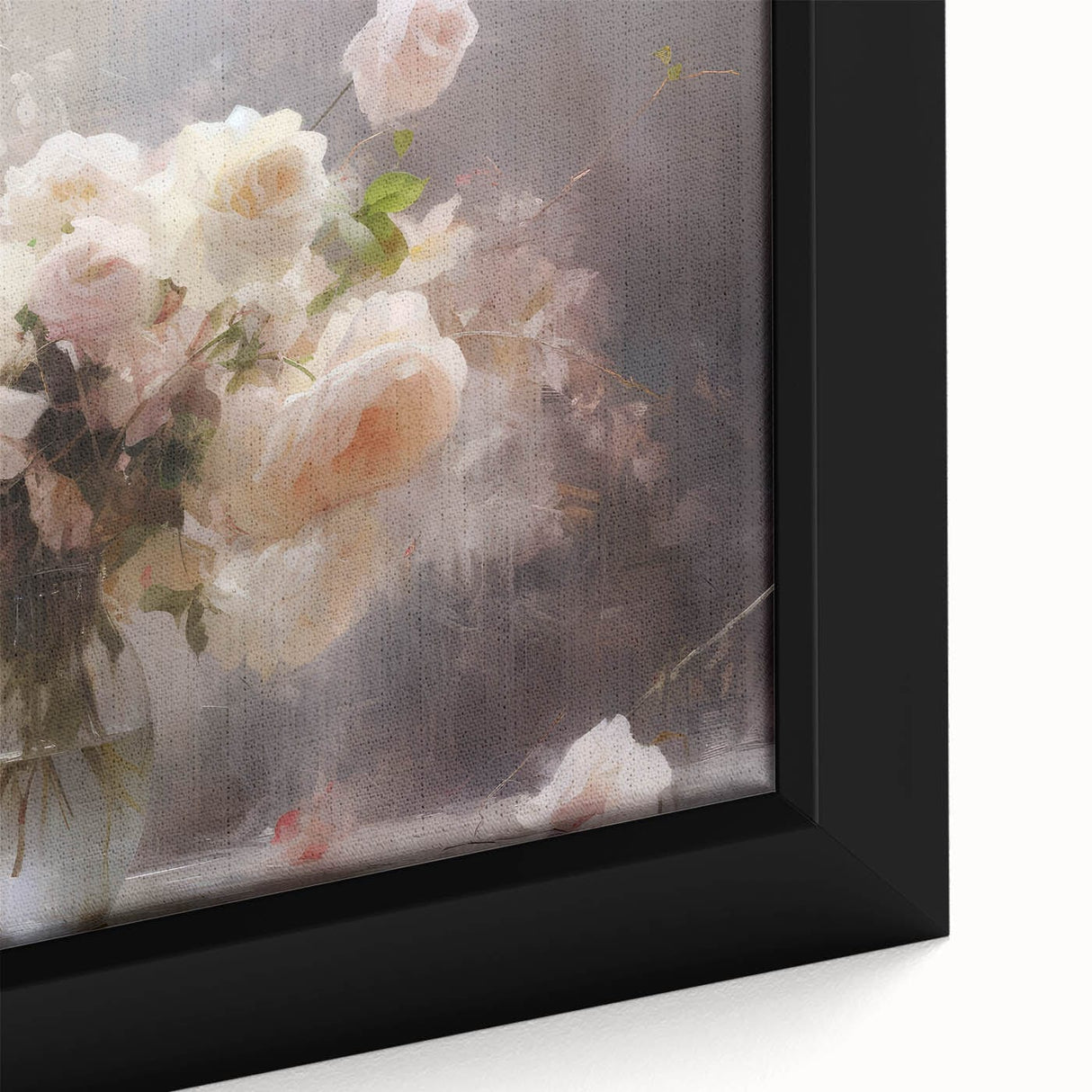 Vintage Botanical Art Prints – Soft Pink Roses in Vase Illustration