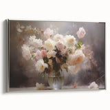 Vintage Botanical Art Prints – Soft Pink Roses in Vase Illustration