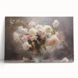 Vintage Botanical Art Prints – Soft Pink Roses in Vase Illustration