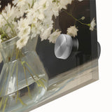 Vintage Botanical Art Prints – White Flowers in Glass Vase Illustration