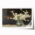 Vintage Botanical Art Prints – White Flowers in Glass Vase Illustration