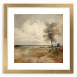 Vintage Botanical Art Print - Serene Landscape with Tree – Framed