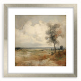 Vintage Botanical Art Print - Serene Landscape with Tree – Framed