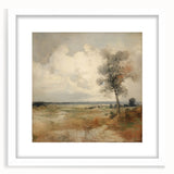 Vintage Botanical Art Print - Serene Landscape with Tree – Framed