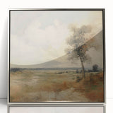 Vintage Botanical Art Print - Serene Landscape with Tree – Framed